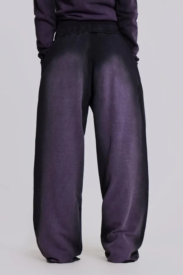 Jaded London Joggers and Sweatpants Men Deep Purple Fade Baggy Monster Joggers Purple