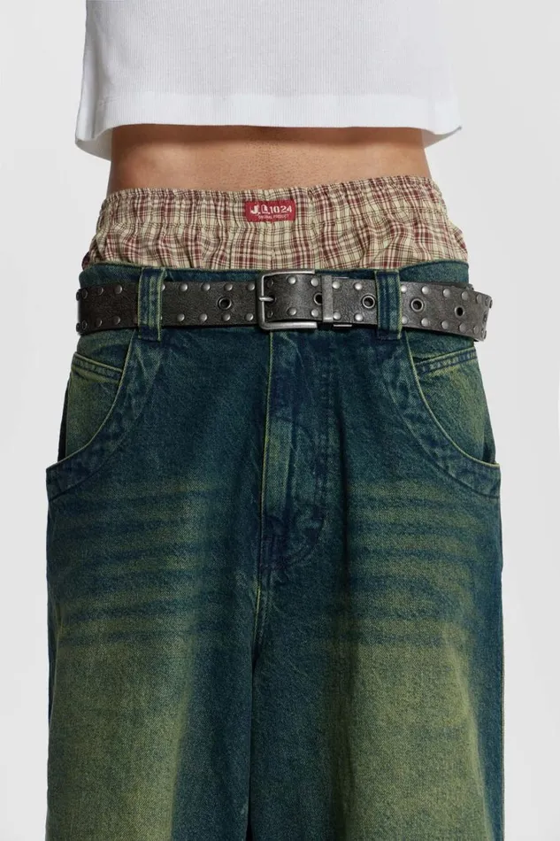Jaded London Jorts and Shorts Men Brown Check Boxer Brown