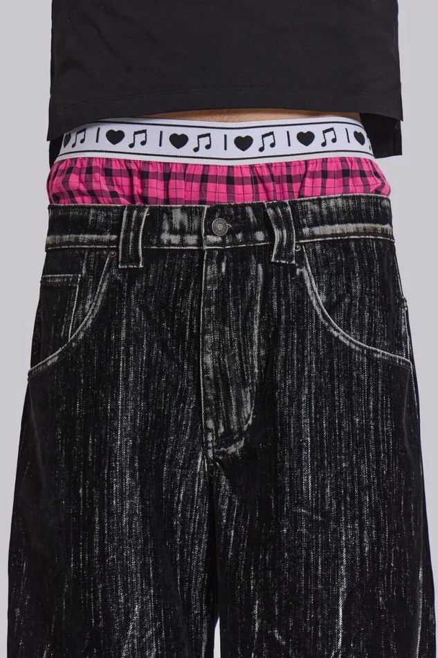 Jaded London Jorts and Shorts Men I Love Music Boxers White
