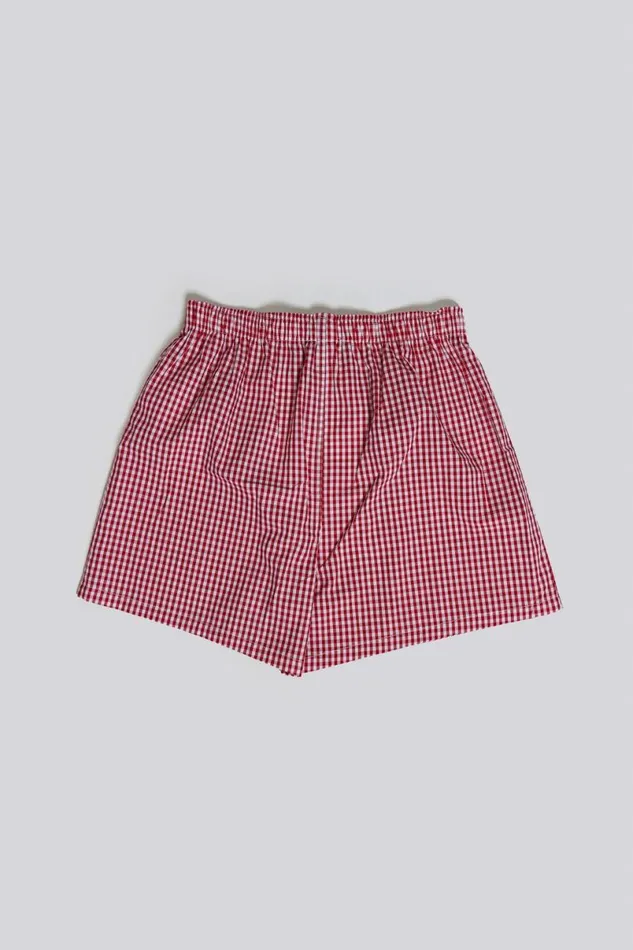 Jaded London Jorts and Shorts Men Red Gingham Printed Boxer Red