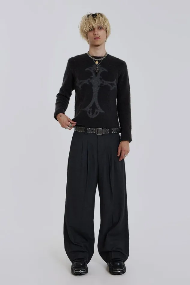Jaded London Knitwear Men Devine Knit Jumper Black