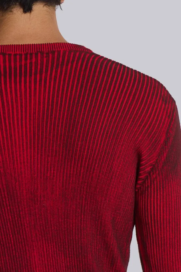 Jaded London Knitwear Men Red Scrape Knit Red
