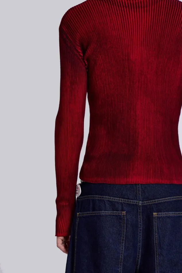 Jaded London Knitwear Men Red Scrape Knit Red