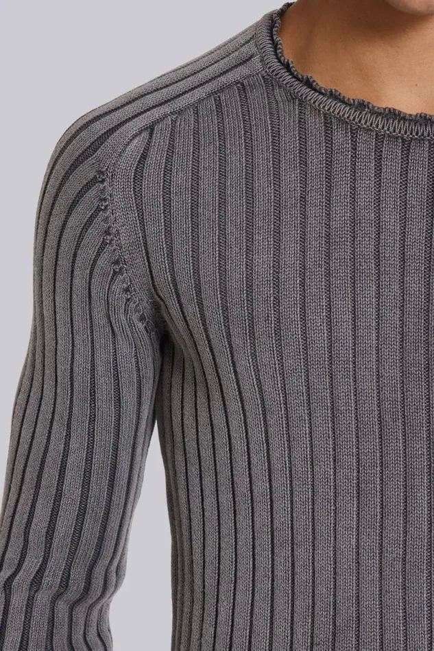 Jaded London Knitwear Men Washed Black Vault Knit Black