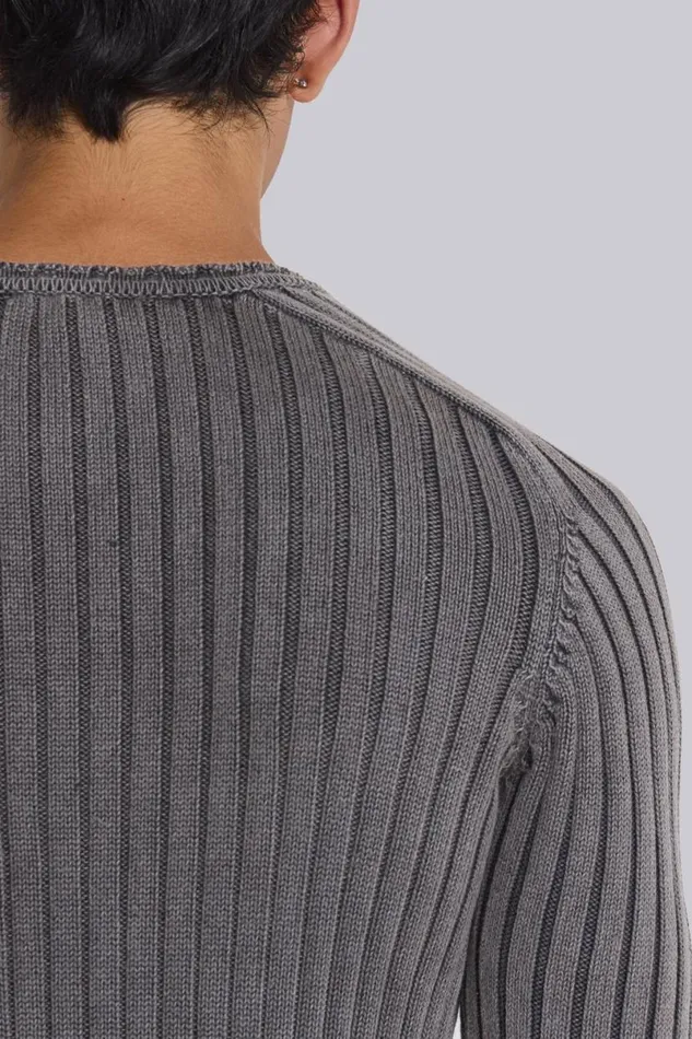 Jaded London Knitwear Men Washed Black Vault Knit Black