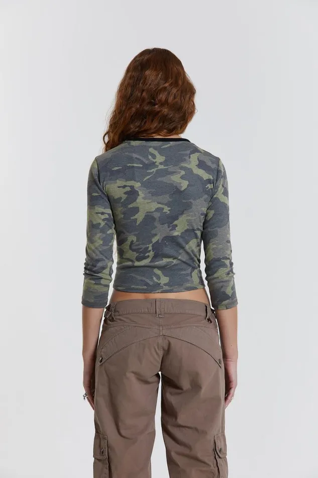 Jaded London Long Sleeve Tops Women Marsh Long Sleeve Top Navy