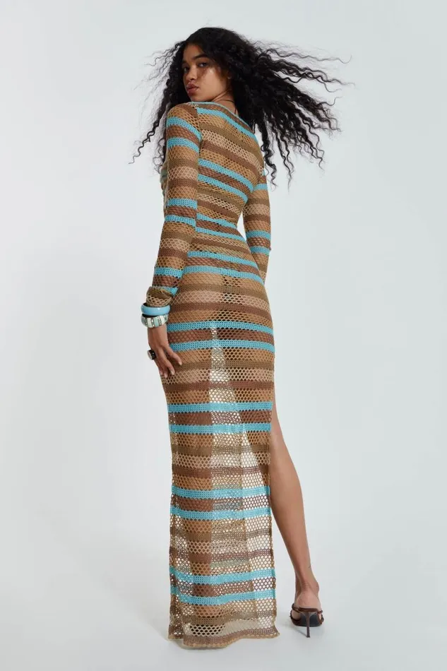 Jaded London Maxi Dresses Women Allure Stripe Knitted Maxi Dress Multi