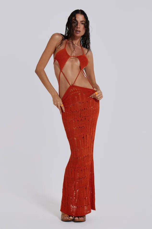 Jaded London Maxi Dresses Women Rumba Maxi Dress Orange
