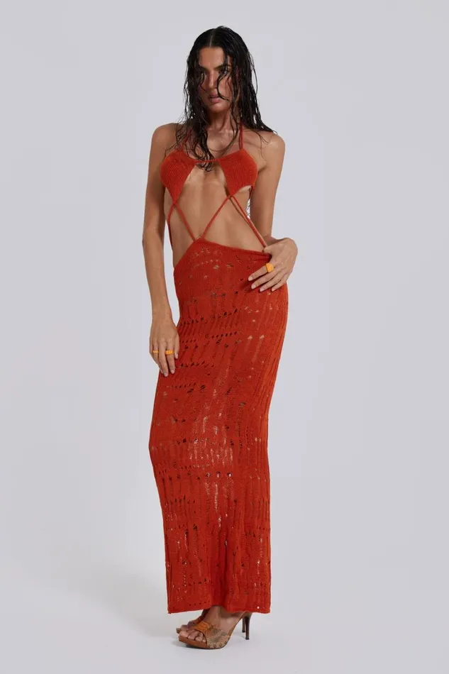 Jaded London Maxi Dresses Women Rumba Maxi Dress Orange