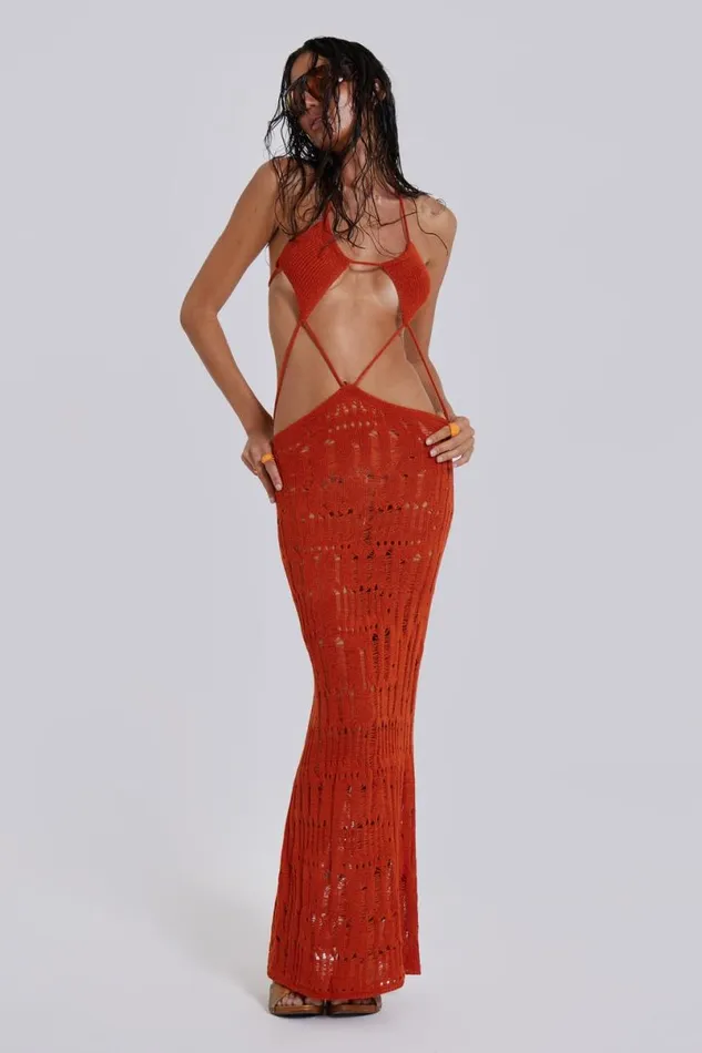 Jaded London Maxi Dresses Women Rumba Maxi Dress Orange