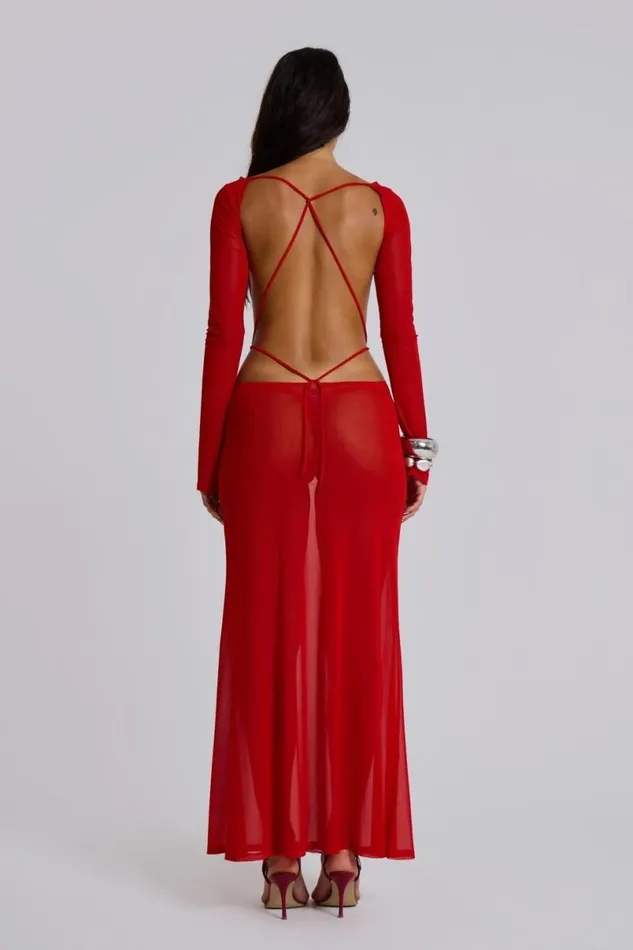 Jaded London Maxi Dresses Women Ziva Dress In Red Red