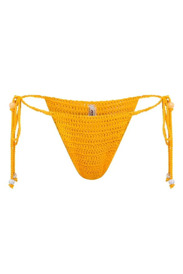 Jaded London Micro Bikinis Women Canary Knit Micro Bikini Bottoms Yellow
