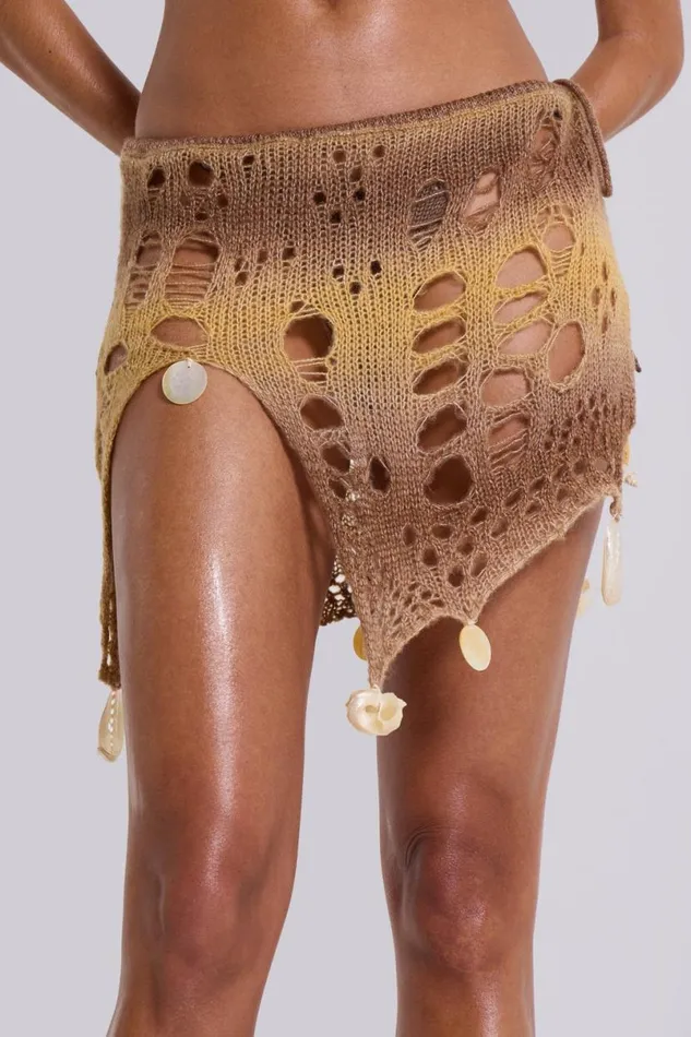 Jaded London Mini Skirts Women Yuka Knit Skirt With Shells Multi
