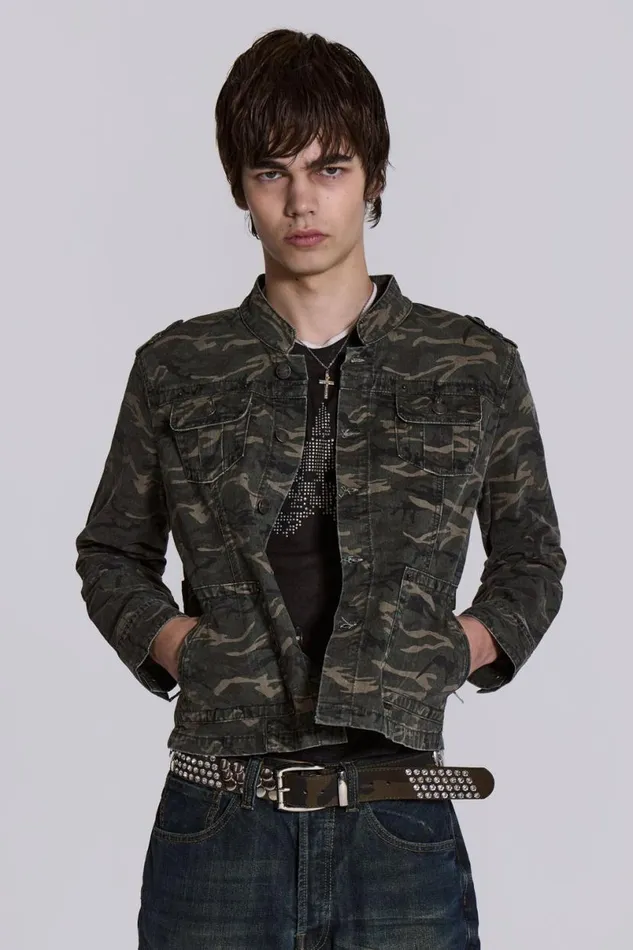 Jaded London Outerwear Men Camo Covert Jacket Green