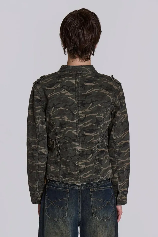 Jaded London Outerwear Men Camo Covert Jacket Green