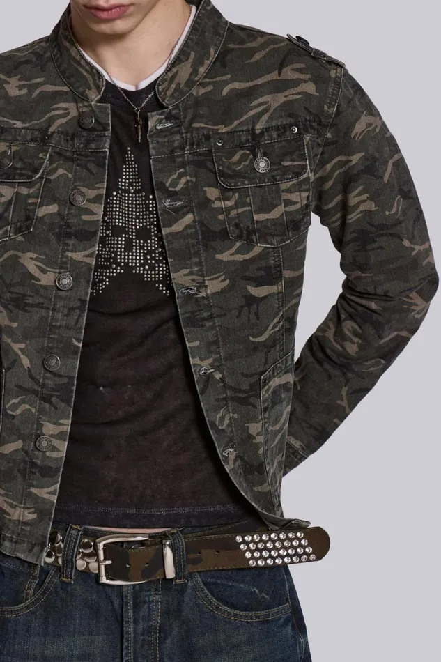 Jaded London Outerwear Men Camo Covert Jacket Green