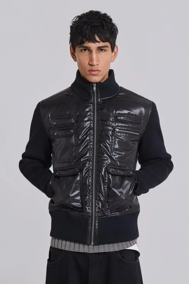 Jaded London Outerwear Men Gloss Jacket Black