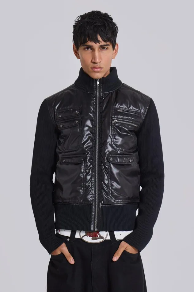 Jaded London Outerwear Men Gloss Jacket Black