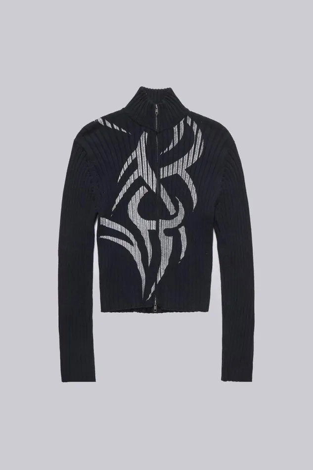 Jaded London Outerwear Men Lucid Blade Knit Track Top Black