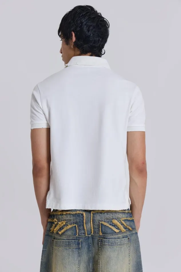 Jaded London Polos Men White Frat Polo Shirt White