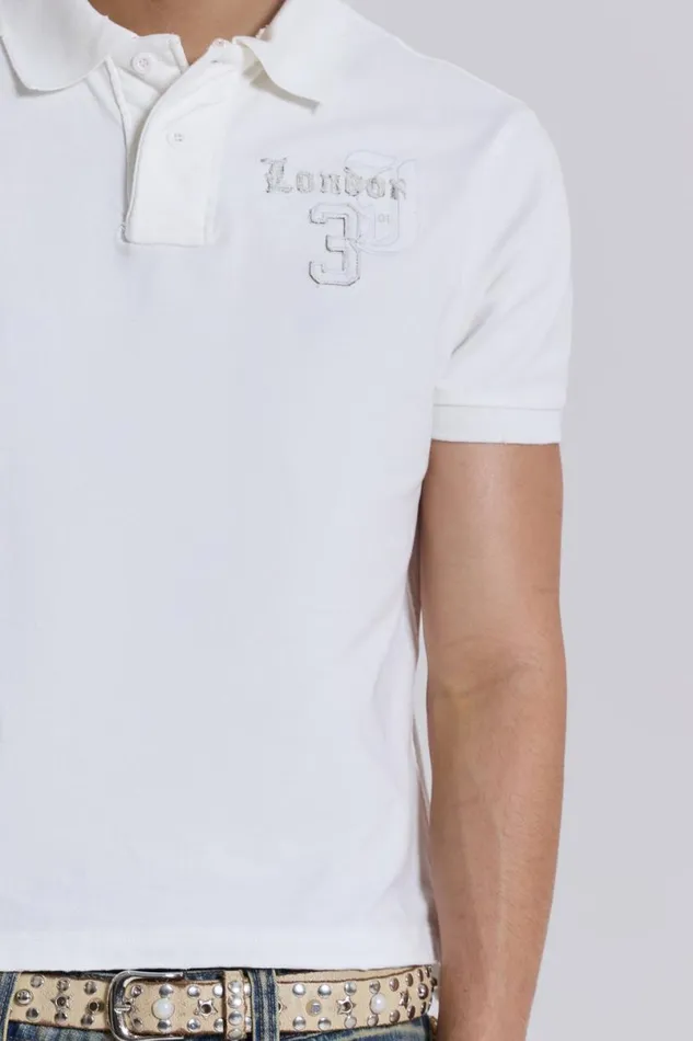 Jaded London Polos Men White Frat Polo Shirt White