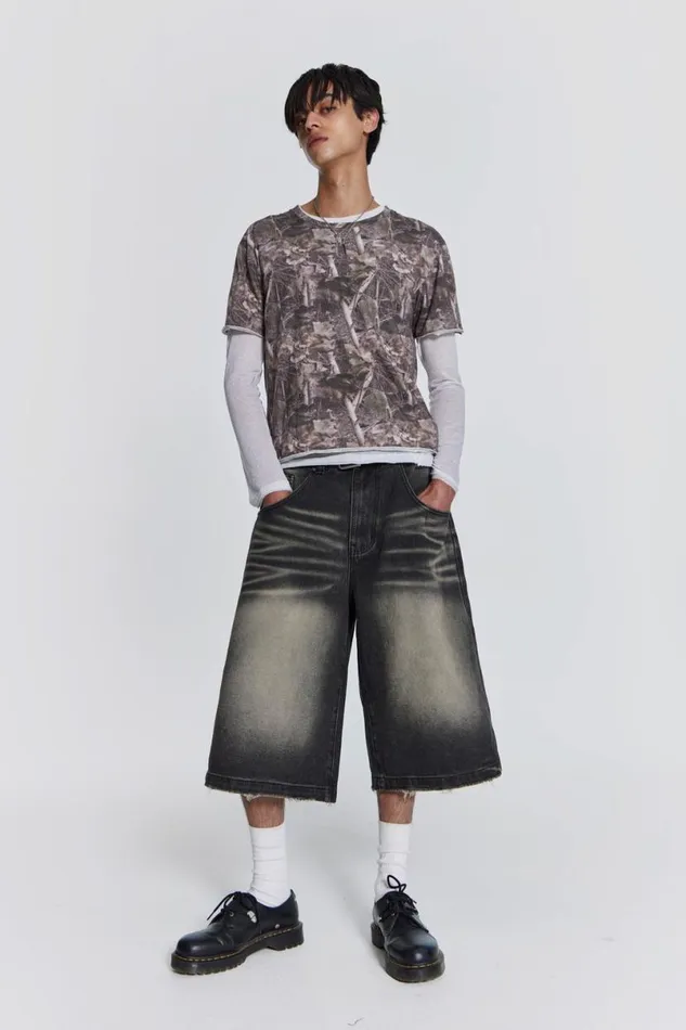 Jaded London Shorts and Jorts Women Washed Black Colossus Jorts Black
