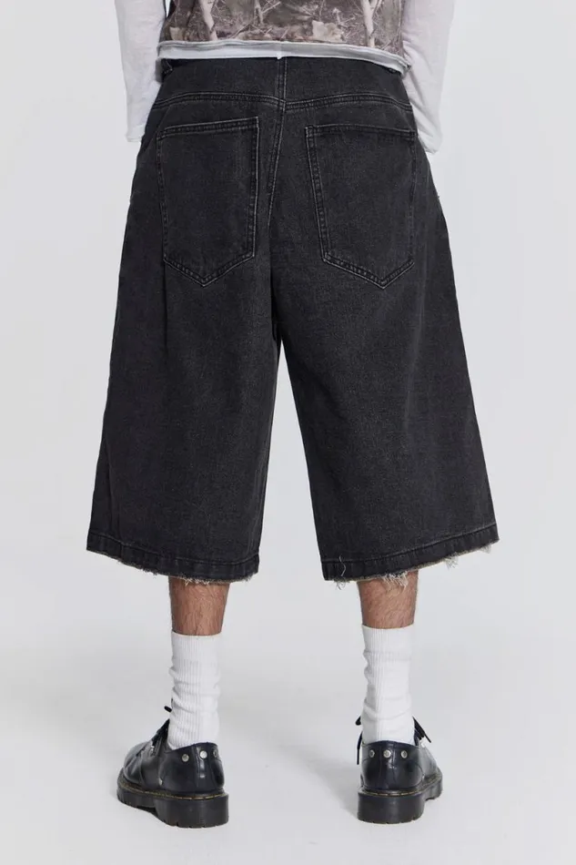 Jaded London Shorts and Jorts Women Washed Black Colossus Jorts Black