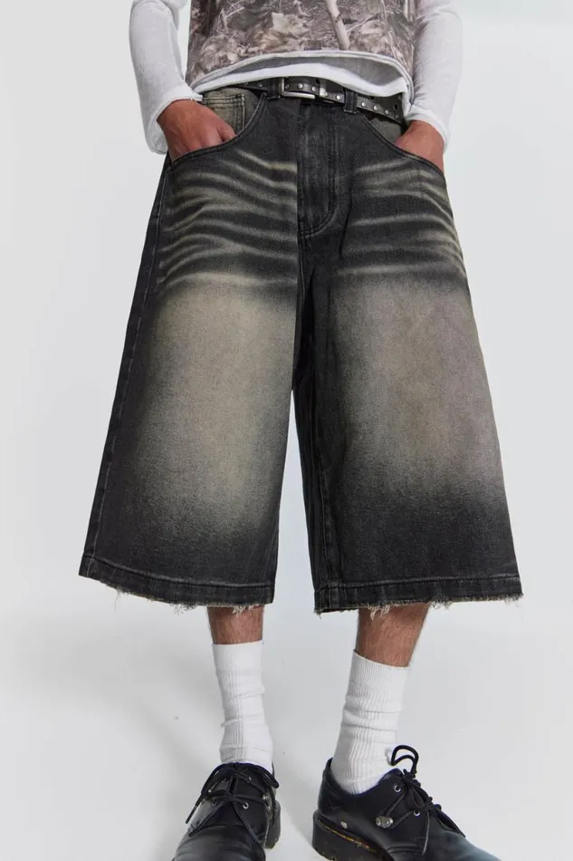 Jaded London Shorts and Jorts Women Washed Black Colossus Jorts Black