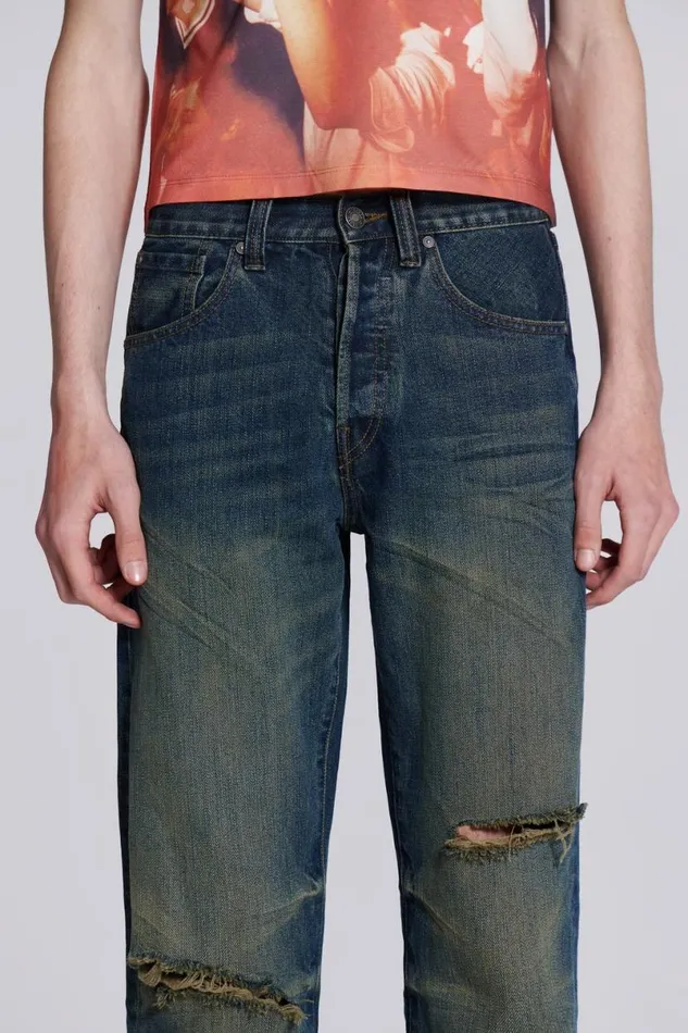 Jaded London SlimStraight Jeans Men Busted Scott Jeans Blue