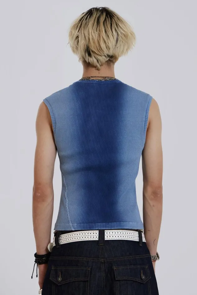 Jaded London TShirts and Vests Men Blue Glare Tank Blue