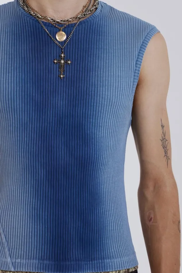 Jaded London TShirts and Vests Men Blue Glare Tank Blue