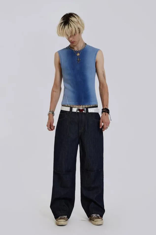 Jaded London TShirts and Vests Men Blue Glare Tank Blue