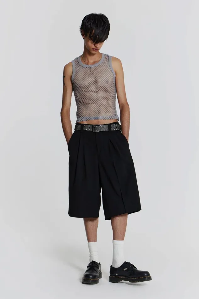 Jaded London TShirts and Vests Men Chain Grey Vest Grey