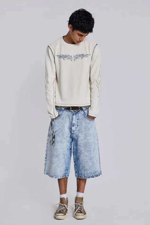 Jaded London TShirts and Vests Men Off White Tattoo Applique Tee White