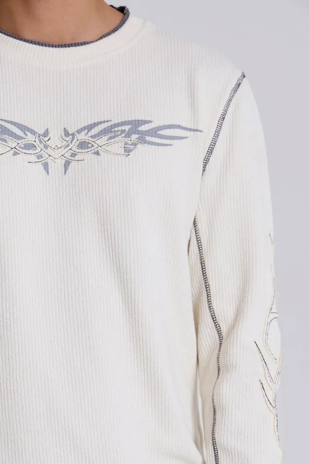 Jaded London TShirts and Vests Men Off White Tattoo Applique Tee White
