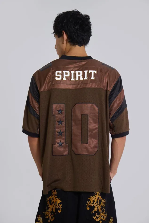 Jaded London TShirts and Vests MenUnisex Deadstar Football Jersey Brown