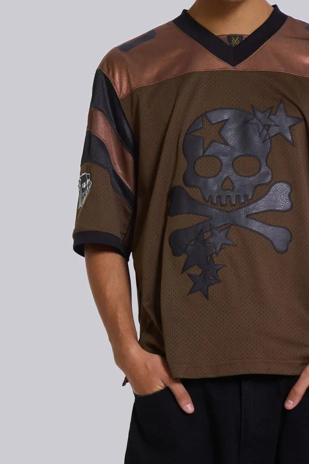 Jaded London TShirts and Vests MenUnisex Deadstar Football Jersey Brown