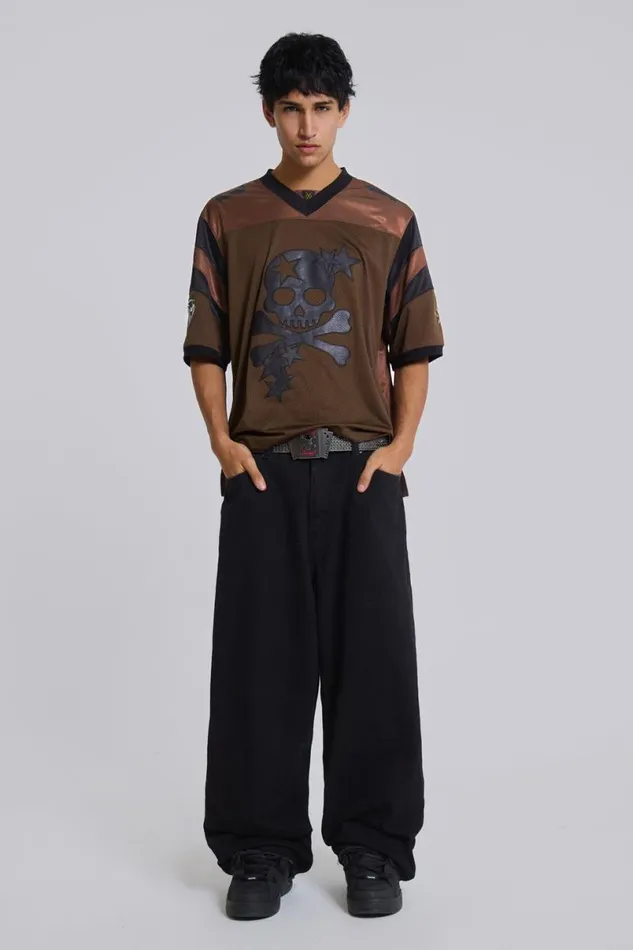 Jaded London TShirts and Vests MenUnisex Deadstar Football Jersey Brown