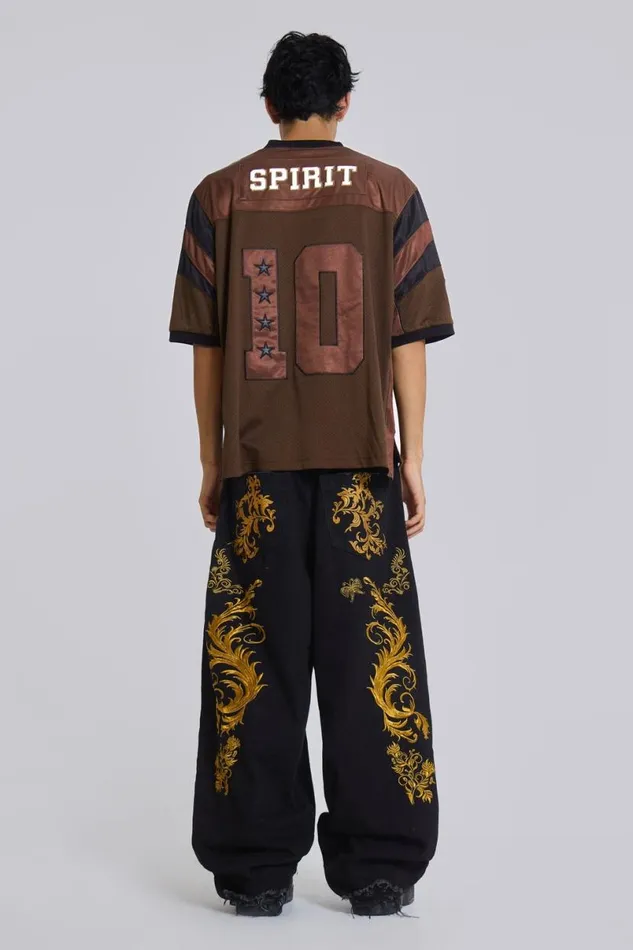 Jaded London TShirts and Vests MenUnisex Deadstar Football Jersey Brown