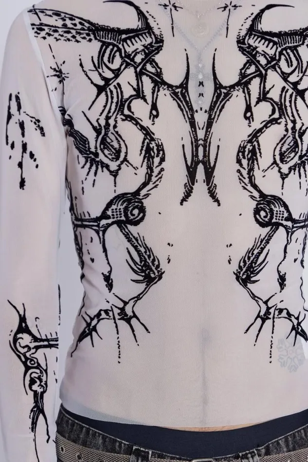Jaded London TShirts and Vests Men White Wings Mesh Top White
