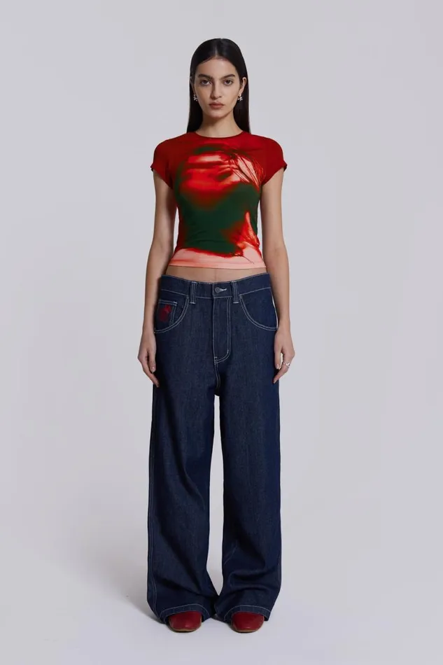 Jaded London TShirts Women Rhapsody Baby Tee Red