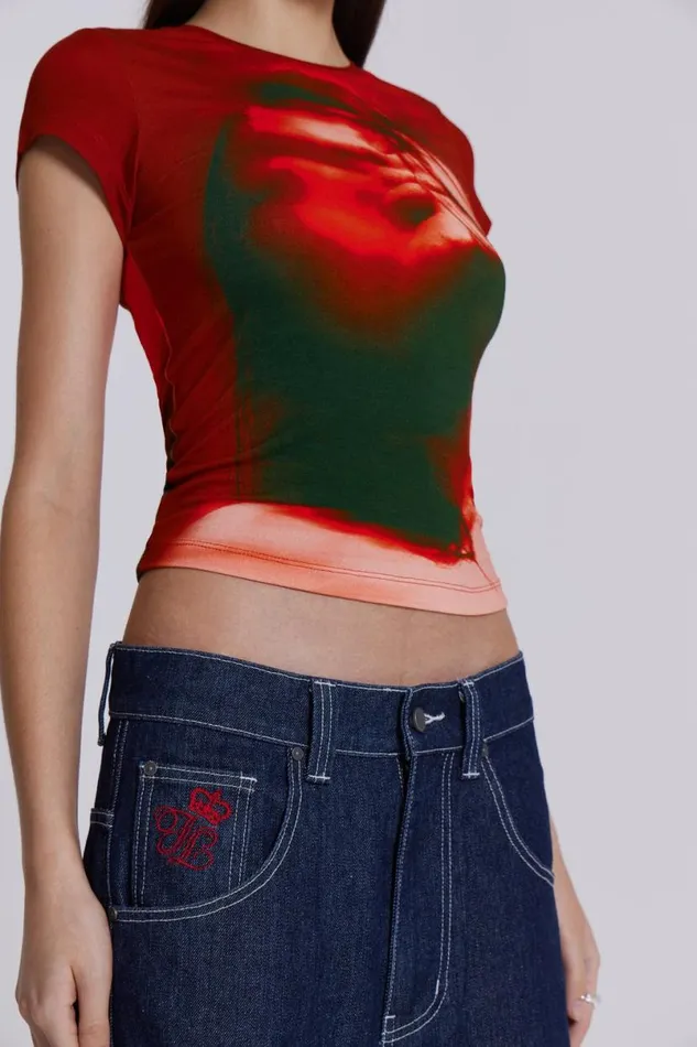 Jaded London TShirts Women Rhapsody Baby Tee Red