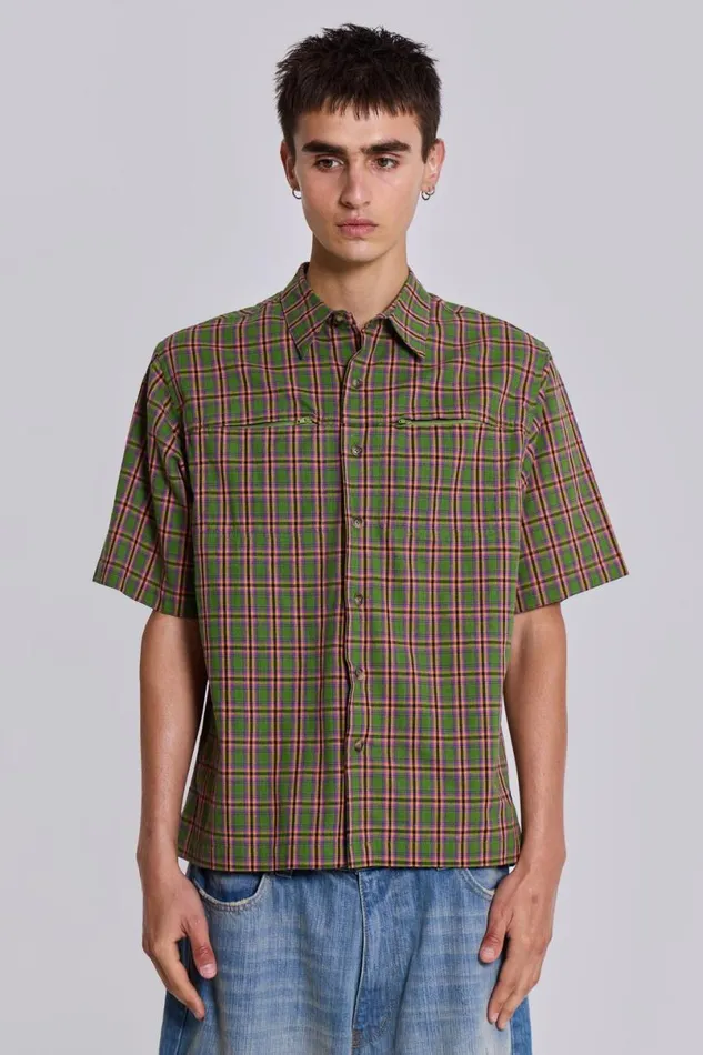 Jaded London Unisex Unisex Acid Short Sleeve Shirt Green