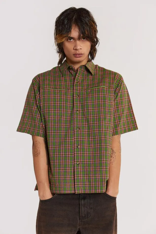 Jaded London Unisex Unisex Acid Short Sleeve Shirt Green