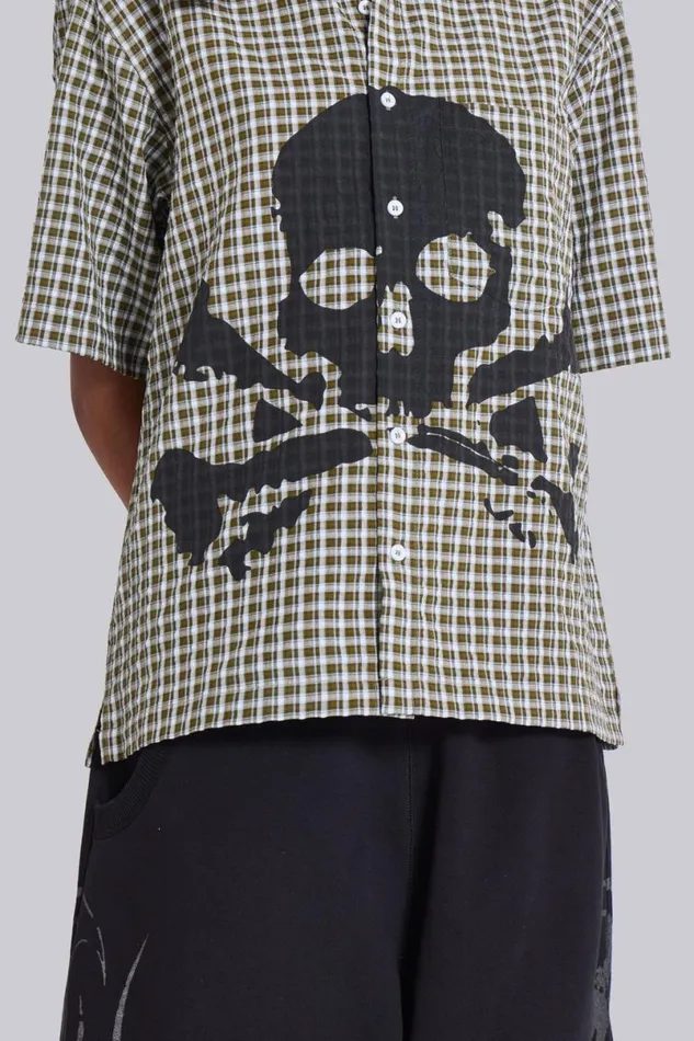 Jaded London Unisex Unisex Wasted Check Shirt Greenblack