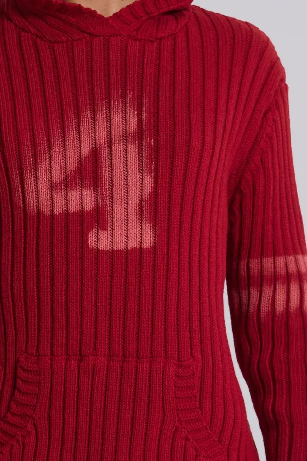 Jaded London Unisex UnisexWomen 4ever Knit Hoodie Red