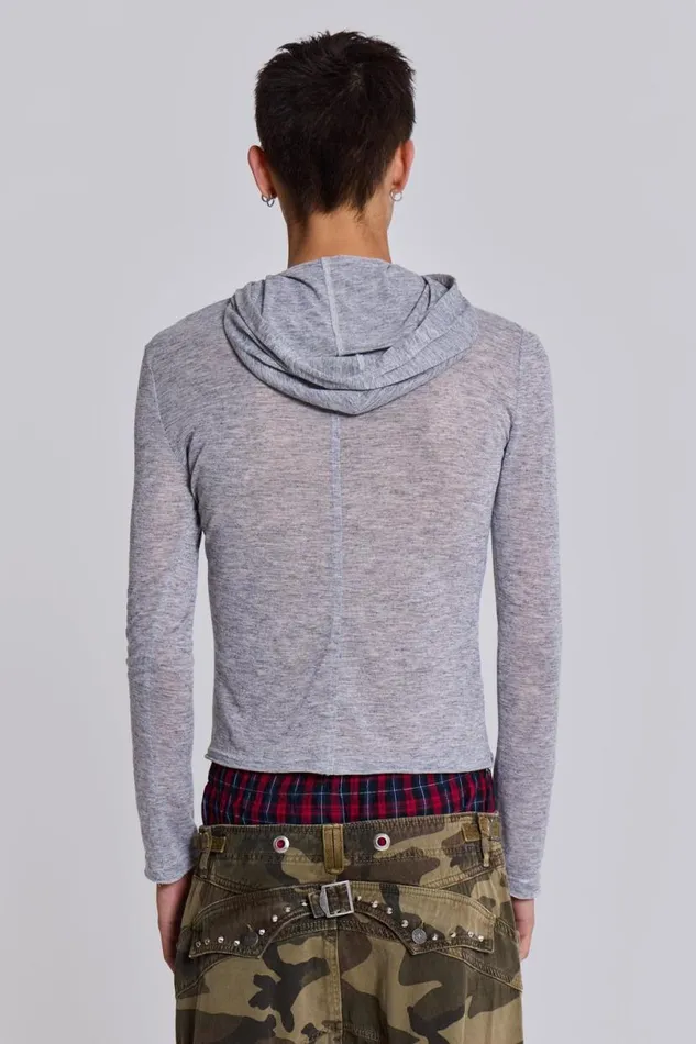 Jaded London Unisex UnisexWomen Grey Marl Mist Hoodie Grey