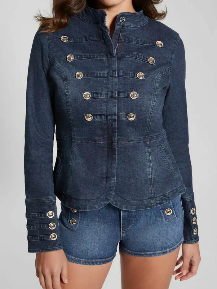 Jeans and Denim Clash Marching Denim Jacket Clash Blue 8211 GUESS Women Jeans and Denim Clash Marching Denim Jacket Clash Blue 8211 GUESS Women
