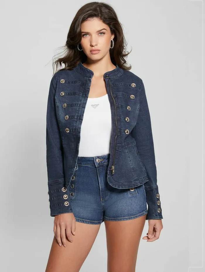 Jeans and Denim Clash Marching Denim Jacket Clash Blue 8211 GUESS Women Jeans and Denim Clash Marching Denim Jacket Clash Blue 8211 GUESS Women