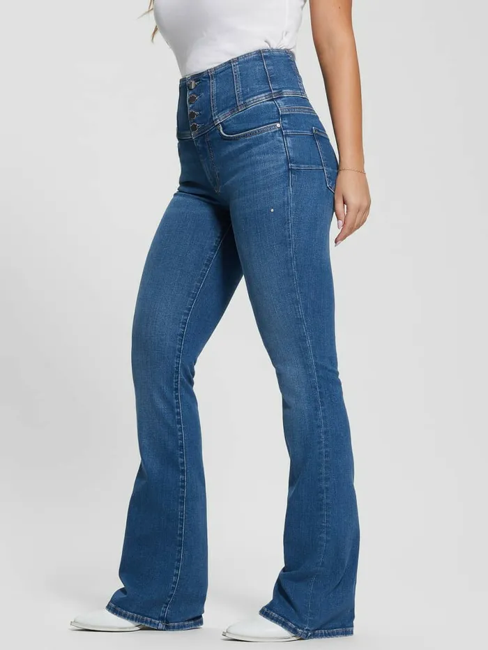 Jeans and Denim GUESS Women Eco Corset Shape Up Flared Jeans The Air Wash